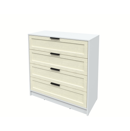 Kомод Тренд КТ-К100 (Белый ЛДСП/ Дуб снежный ЛМДФ) Ш1000 В1020 Г451